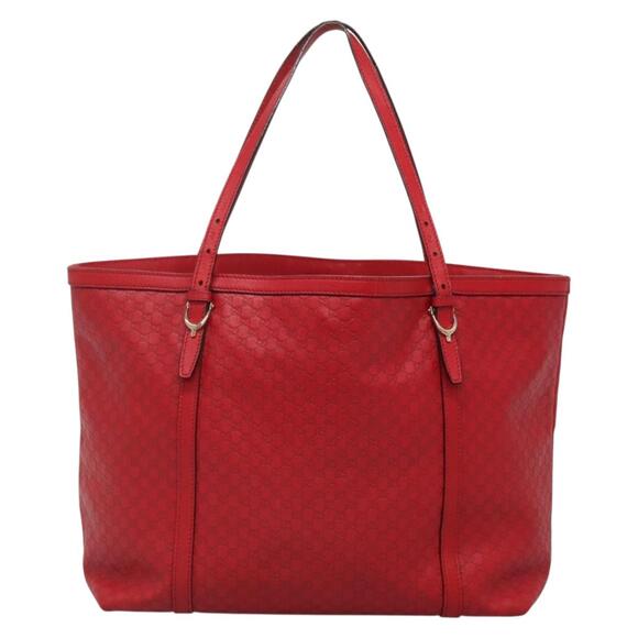 GUCCI Micro GG Canvas Micro Guccissima Bag Leather Red Gold - Picture 3 of 16